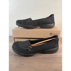 New! Clarks Collection Women's Roseville Sky Leather Slip On Loafer Black Shoe 7